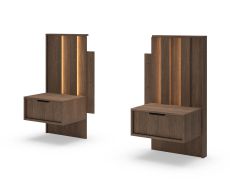 Bedside cabinets | set of 2 | Dunin oak | 2 drawers | incl. LED lighting | 50 x 40 x 102 cm | bedside cabinets | soft-close function