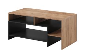 Coffee table | color: oak gold craft / anthracite | 3 spacious compartments | 120 x 60 x 53 cm | ABS edges | coffee table | for living room