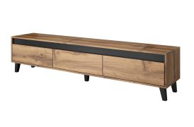 Silvigo TV Cabinet | Color: Artisan Oak / Anthracite | 200 x 42 x 53.5 cm | 3 drawers | Handle-free design | TV cabinet