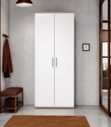 Tolto Shoe Cabinet | Color: Sonoma Oak / White | 2 doors | Space-saving | plenty of storage | 5 compartments | 69 x 35 x 176 cm | Coat closet