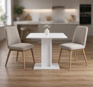 Vaan Square Dining Table | Color: Nimfea alba | Sturdy & easy to clean | Kitchen table | 70 x 70 x 73.6 cm | Dining room | Pedestal table