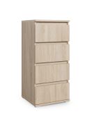 Modern Chest of Drawers Zapopan 20 | 4 Drawers | Sonoma Oak | 88 x 30 x 40 cm | Simple Contemporary Design