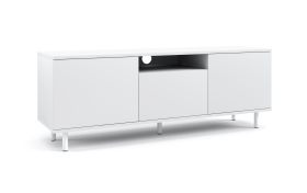 Bright TV Cabinet Zapopan 108 | White | 42 x 150 x 40 cm | 4 Compartments | Push-to-Open