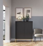 Worthing 47 Chest of Drawers | Black & Gold | 125 x 104 x 39 cm | Modern Glam Design