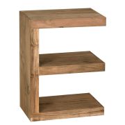 Handmade E-Shaped Side Table | Solid Acacia Wood | 60 x 30 x 44 cm | Premium Craftsmanship