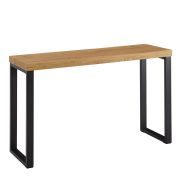 Oak Storage Table | 75.5 x 120 x 39 cm | Modern Console Table with Black Metal Legs | Versatile Use