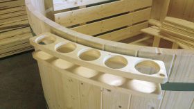 Hot Tub Bottle Holder for Banera | Holds 5 Bottles | Natural Wood Look | 62 x 11 x 11 cm