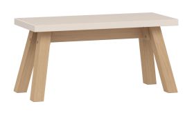 Dining Room Bench 95 cm | Beige & Oak | Narrow, Modern Design | Fits 2 People | 95 x 36 x 46 cm