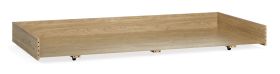 Bed Drawer on Castors | Oak Finish | Spacious Storage | 199 x 87 x 20 cm | Ideal for Bedding & Seasonal Clothes