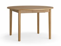 Extendable dining table | round | color: oak | 115-160 x 115 cm | 45 cm insert table top | suitable for 4 people | legs: oak wood | folding mechanism