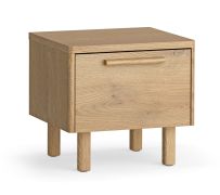 Bedside chest of drawers | solid oak | 1 drawer | soft-close function | compact shape | 43 x 35 x 40 cm | rounded edges | natural design