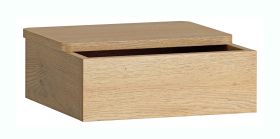 Bedside chest of drawers | suspended | solid oak | sliding table top | integrated organizer | 35 x 32 x 13 cm | cable slot | rounded edges