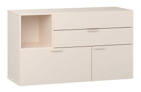 Chest of Drawers Sarandi 18 | 3 Drawers, 1 Door, 2 Compartments | Open Shelf | Soft-Close | Beige | 120 x 42 x 70 cm