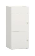 Narrow Chest of Drawers Aenna 123 | 1 Door, 2 Compartments, Shelf | White | 90 x 40 x 34 cm