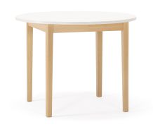 Extendable Round Dining Table | Beech | 100 cm Diameter | Extends to 140 cm | Wooden Frame | Ideal for Small Kitchens