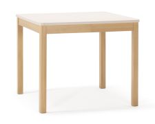 Square Extendable Dining Table | Beige & Light Oak | 90 x 90 cm | Extends to 130 cm | Simple Modern Design