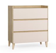 Chest of Drawers with 3 Drawers | Oak/Beige | Soft-Close | 94.5 x 48 x 106.5 cm | Minimalist | ABS Edges | Living Room