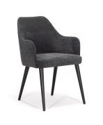 Upholstered Dining Chair | Anthracite/Black | 54 x 58 x 85 cm | Beech Wood Legs | High-Quality Workmanship
