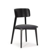 Dining Chair with Upholstered Seat | Black & Anthracite | Easy-Clean Chenille | 47 x 50 x 80 cm | High-Quality Fabric