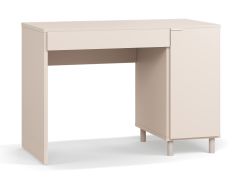 Office Desk Beige | 1 Drawer | 2 Compartments | 1 Door | White Handles | Soft-Close | 110 x 57 x 78 cm