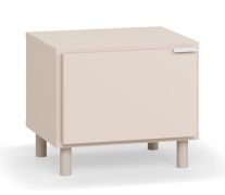 Bedside Chest of Drawers | 1 Hinged Door | Beige | Two Compartments | Soft-Close | 45 x 40 x 39 cm | Reversible Door