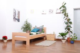 Single bed "Easy Premium Line" K2, solid beech wood natural - Dimensions: 90 x 190 cm
