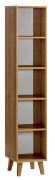 Shelf Caranx 4, Colour: White / Oak - Measurements: 181 x 35 x 38 cm (h x w x d)