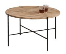 Modern Coffee Table Fuligula 09 | Natural Oak Finish | 80 x 80 x 45 cm | Metal Legs