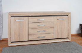 Chest of Drawers Kundiawa 11 | Sonoma Oak Light/Dark | 84 x 160 x 40 cm | Modern Storage Solution