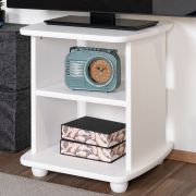 White Solid Pine TV Cabinet Junco 207 | 49 x 51 x 49 cm | 2 Compartments | Modern Storage Solution