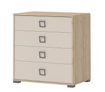 Chest of drawers 06, color: beech / cream - 89 x 84 x 56 cm (H x W x D)