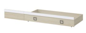 Bed Drawer for Benjamin | Ash / White | 27 x 74 x 138 cm | Smooth Rollers | Modern Kids Room Storage