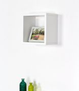Wall Shelf Solid Pine Wood White Lacquered | Junco 291C | 30 x 30 x 20 cm | Modern Floating Storage