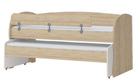 Benjamin 02 Children’s Bed with 2nd Berth | Beech/Cream | 90 x 200 cm | Modern Youth Bed