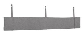 Grey Headboard Upholstery | 25 x 180 x 3 cm | Comfortable Wool Padding | Fits 180 cm Double Beds