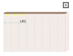 Top LED Frame for Hinged Door Wardrobe Gataivai | Walnut Finish | 137 cm Width | For 3-Door Wardrobes