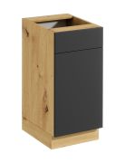 Base unit for kitchen Matterhorn 17 | 1 door | 1 drawer | push-to-open | 40 x 46.8 x 82 cm | handleless front | Artisan oak / gray | 2 compartments