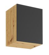 Kitchen wall unit | 1 door | Artisan oak / gray | handleless front | push-to-open | Matterhorn 26 | 60 x 44.8 x 72 cm | 2 compartments