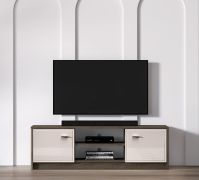 Mackenzie 06 TV Cabinet | Color: Dunin Oak / High-Gloss Cashmere | Dimensions: 104 x 40 x 85 cm | Handles: Metal | 2 Doors | ABS Edges | Soft-Close