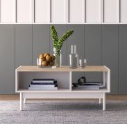 Humboldt 09 Coffee Table | Color: Cremona Oak / Cashmere | Legs: Metal | For the living room | Dimensions: 90 x 60 x 40 cm | ABS edges | 2 compartments | Very spacious