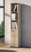 Shelf | Color: Lindberg Oak | narrow | 1 hinged door | soft-close feature | 5 compartments | 39 x 34 x 203 cm | for the office and home office | lockable door