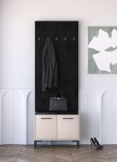 Creola 04 Modern Coat Rack | 5 plastic coat hooks | Color: Cashmere | Dimensions: 70 x 34 x 54 cm | For entryways | ABS edges