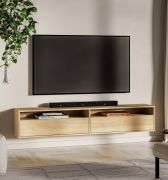 TV cabinet | 2 hinged doors | 4 compartments | color: Mavelie oak | 180 x 33 x 33 cm | push-to-open function | soft-close function | TV board | for living room
