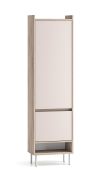 Closet | two doors | Dimensions: 54 x 34 x 198 cm | Soft-close feature | Cremona Oak / Cashmere | pull-out clothes rod | 3 compartments | ABS edges
