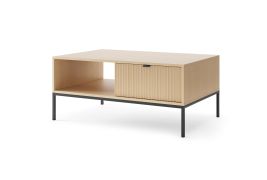 Coffee Table | Color: Vicenza Oak | 1 drawer | grooved front | 1 storage compartment | Dimensions: 104 x 68 x 46 cm | ABS edges | Handles & legs: Black