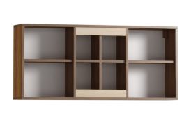 Wall Shelf Pasuruan 13 | Suspended Rack | Walnut/Maple | 57 x 124 x 25 cm | Modern Space-Saving Storage