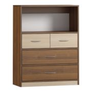 Chest of Drawers Pasuruan 14 | Walnut / Maple Finish | 110 x 85 x 37 cm | Modern Storage