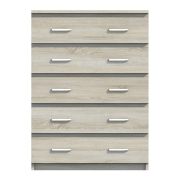 Chest of Drawers Pamulang 06 | Sonoma Oak | 112 x 82 x 40 cm | 5 Drawers | Modern Storage