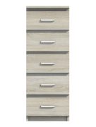 Chest of Drawers Pamulang 09 | Sonoma Oak | 112 x 42 x 40 cm | 5 Drawers | Modern Storage