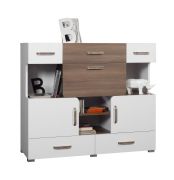 Bulolo 13 Chest of Drawers | White/Walnut | 103 x 120 x 44 cm | Modern Storage Solution